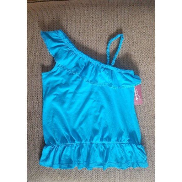 Girls One Shoulder Ruffle Tank Size 14 - Picture 1 of 3